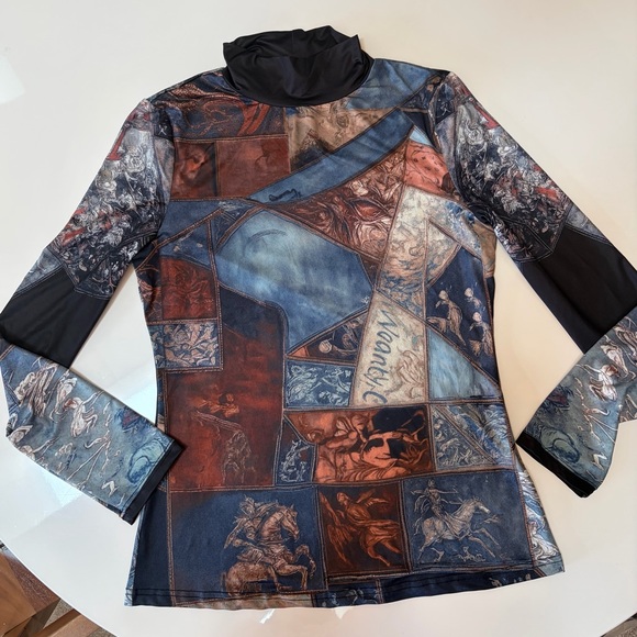 STYLEWE Multicolor Patchwork Turtleneck Top. Like New! - Picture 10 of 15